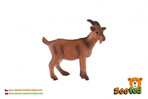 Short-haired Brown Domestic Goat Figurine 8cm