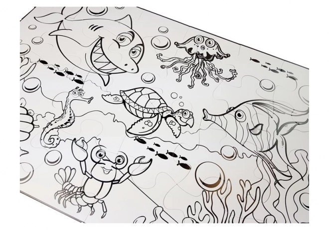 Colorable Water World Puzzle for Kids