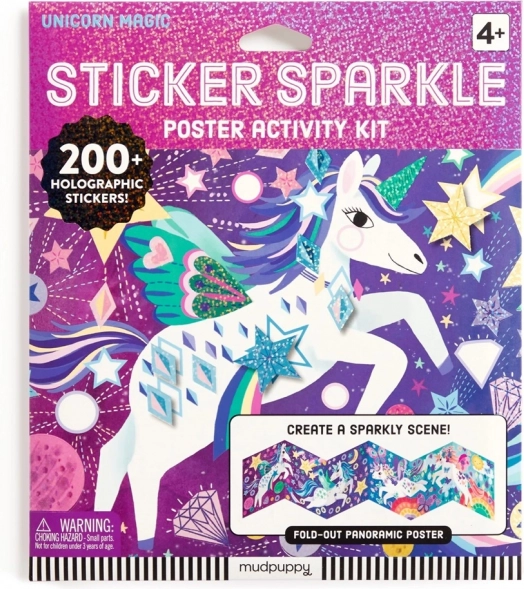 Set glinsterende stickers met Magische Eenhoorns