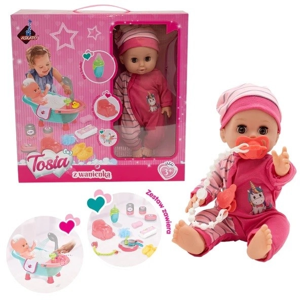 Doll Tosia with Bathtub
