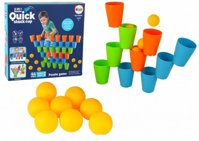 Puzzle Stackable Cups 3-in-1 Game Set