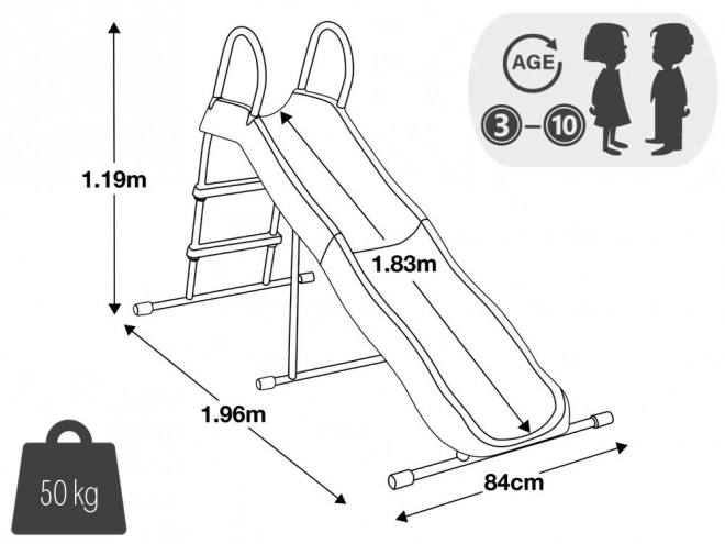 Zahradní skluzavka pro děti 183 cm ocel plast INTEX