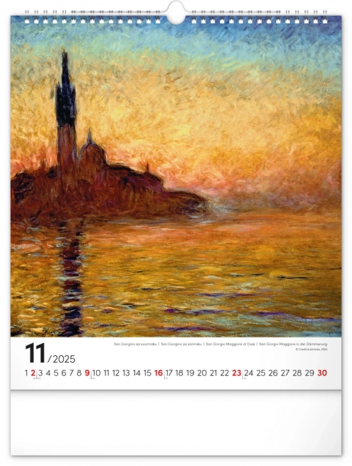 Claude Monet 2025 Wall Calendar