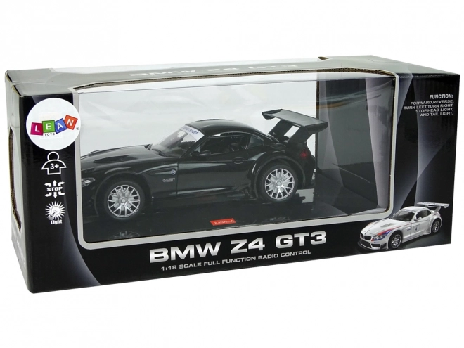 remote control black bmw z4 gt3 1:18 scale sport car with lights