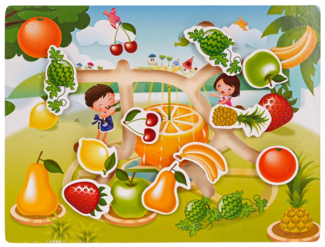 Wooden Fruit and Vegetable Puzzle Set