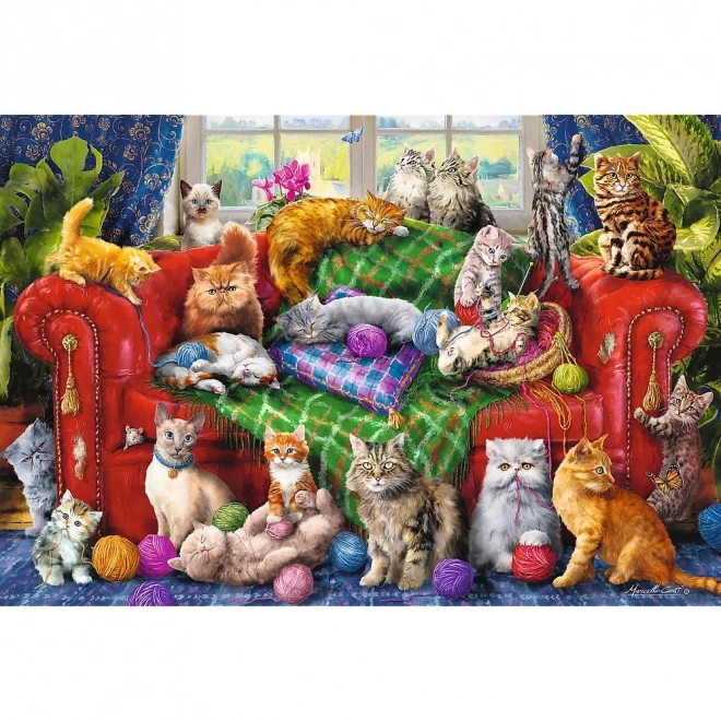 Trefl Cats On Couch Puzzle 1500 Pieces