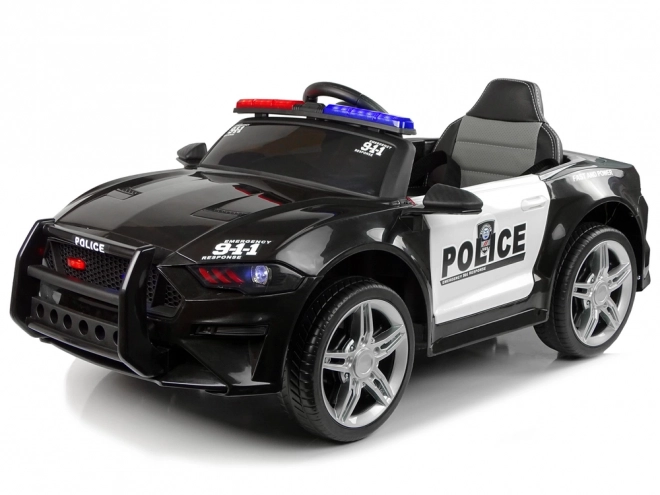 Black Police Battery-Powered Car