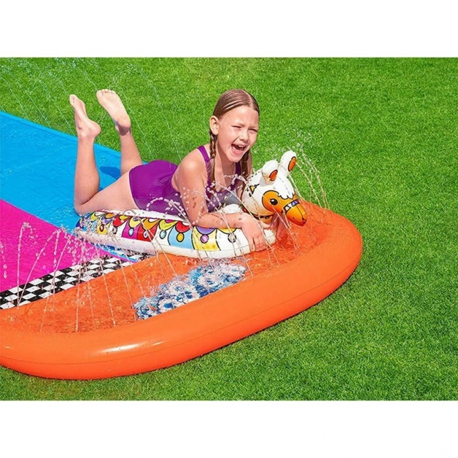 Double Water Slide H2O GO! Lama Rama – Pink-blue with mats