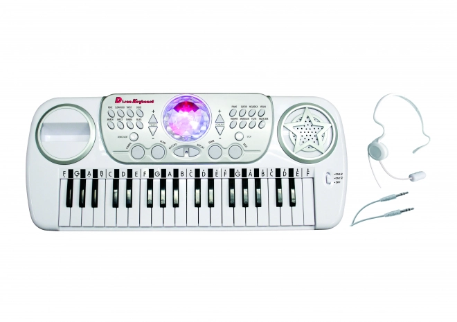 Musical Keyboard with Disco Ball and Microphone