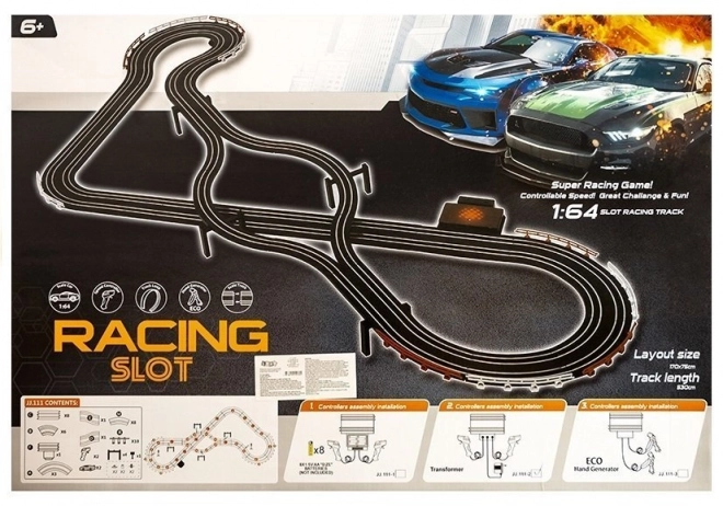 Racing Track with Slot Cars Set