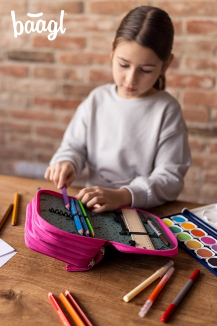 Baagl School Pencil Case - Flamingos