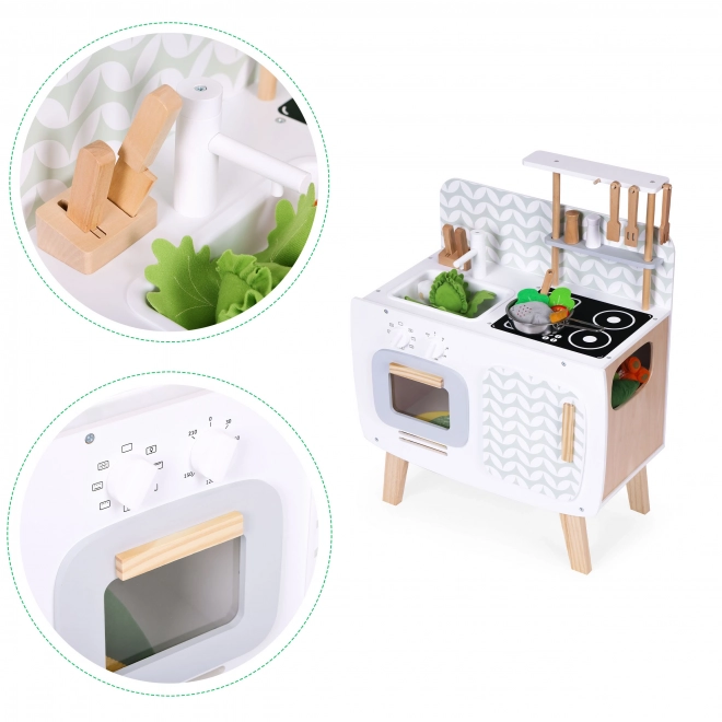 Wooden Play Kitchen Set for Kids by Ecotoys