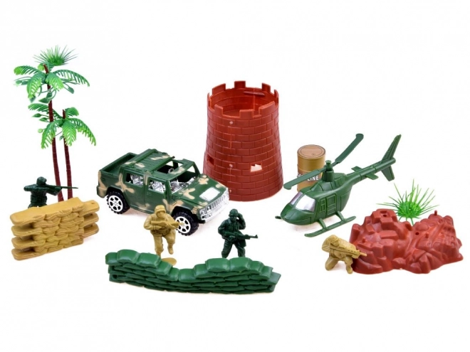 Large Military Playset with Soldiers and Vehicles