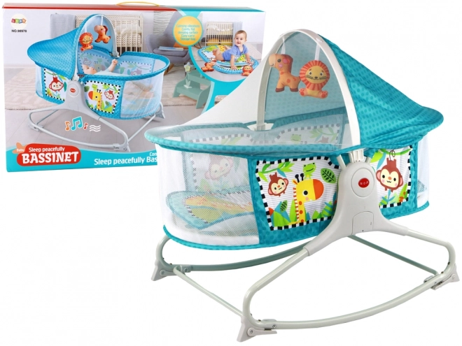 Multi-purpose Baby Rocker 2-in-1 Play Mat with Sounds and Vibration in Blue