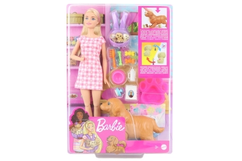 Barbie Newborn Puppies Playset