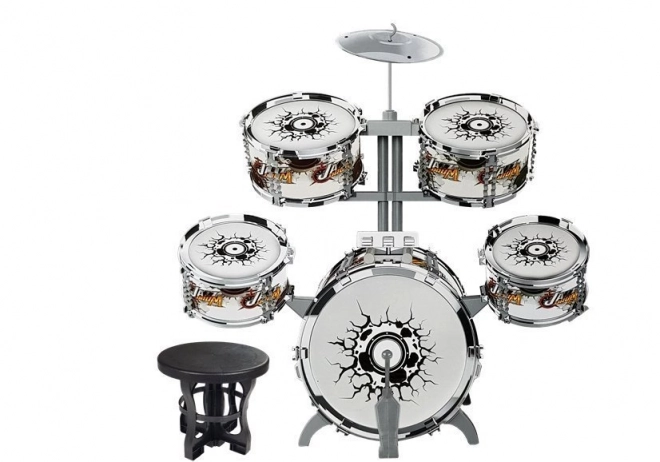 Large Children's Silver Drum Set