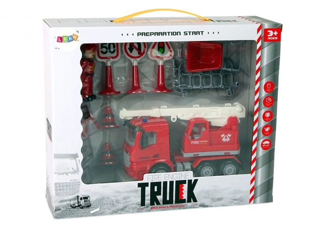 Fire Station Play Set with Crane and Traffic Signs