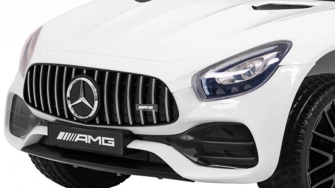 Mercedes Benz GT baterie pro děti Bílá + dálkové ovládání + pomalý start + MP3 LED