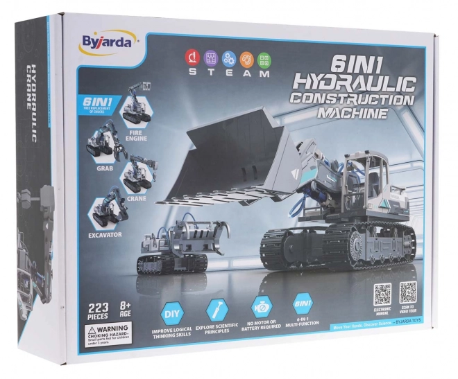 Hydraulic Construction Vehicle Building Kit 6-in-1 for Kids 8+