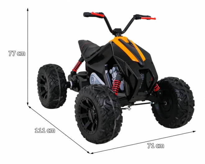 Quad Lucky Seven on battery black + EVA wheels + slow start + LED + MP3 USB