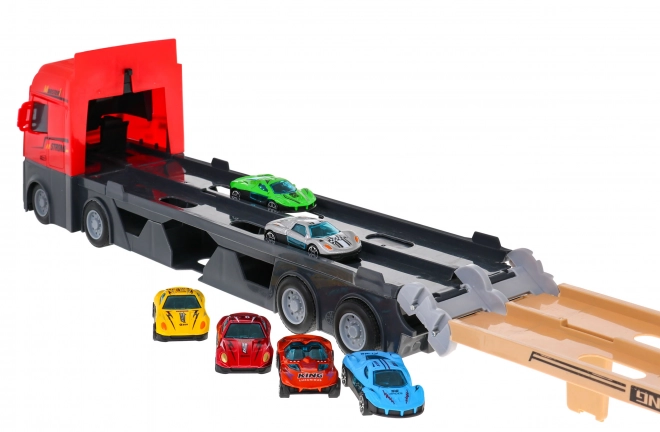 3-in-1 Truck with Ramp and Diecast Cars