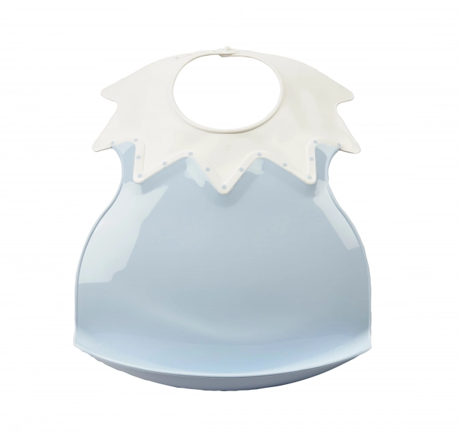 Plastic Bib with Collar Baby Blue