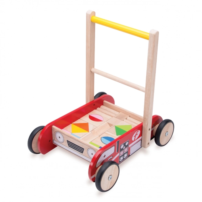 Wooden Fire Truck Walker for Kids