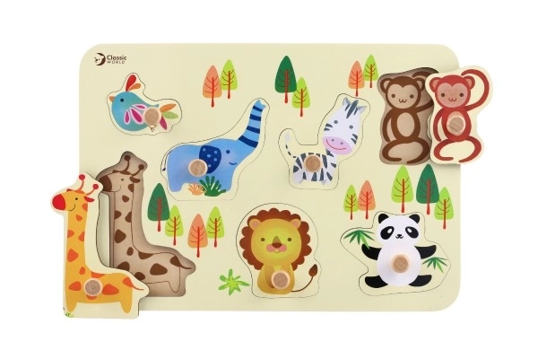 Wooden Zoo Animal Puzzle for Toddlers