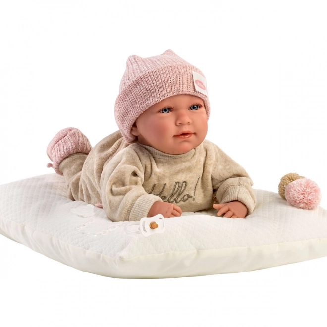 Crying Baby Doll Mimi with Pillow