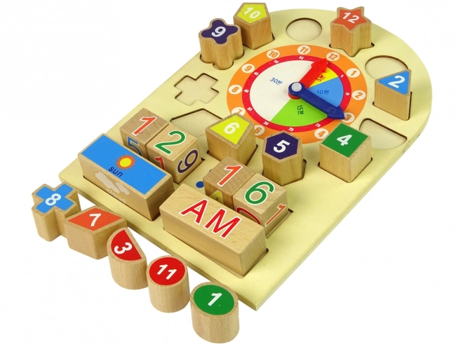 Wooden Educational Clock Shape Sorter