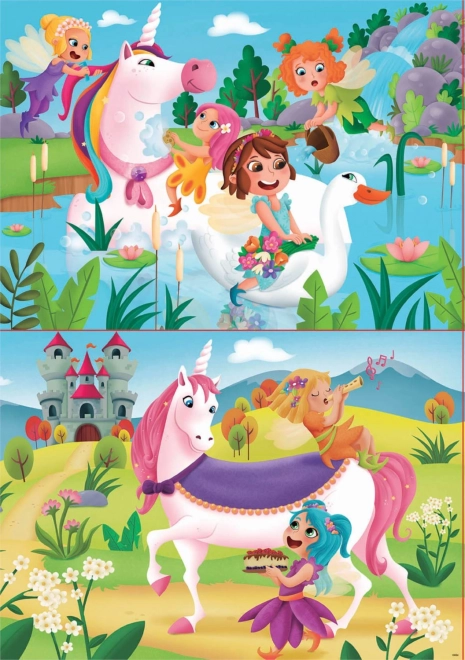 Unicorns and Fairies Puzzle Set - 2x20 Pieces