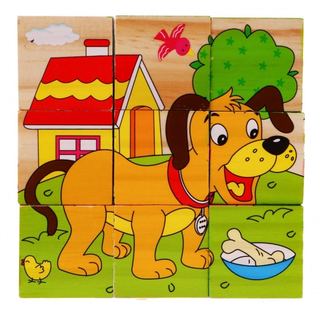 Wooden Animal Puzzle Blocks for Children 18m+