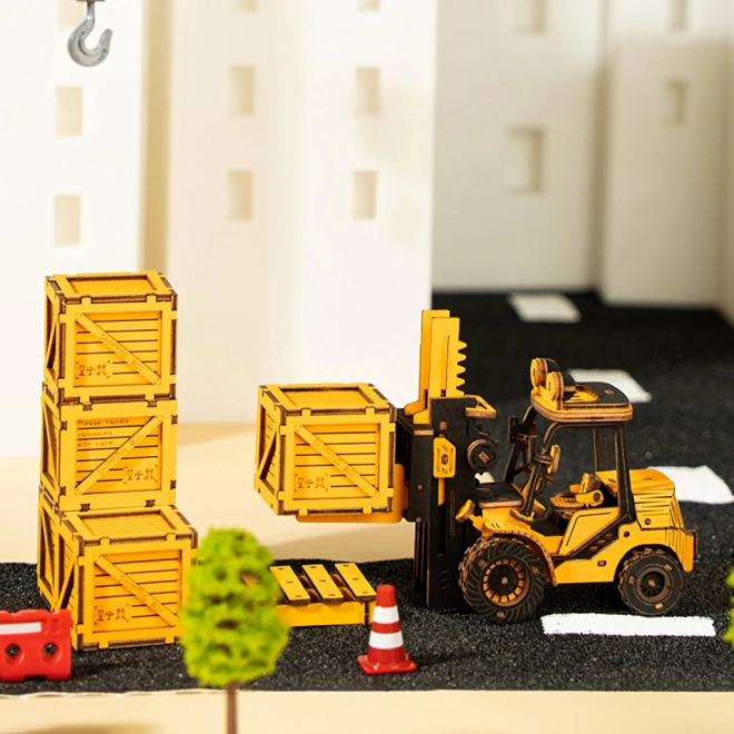 Wooden 3D Puzzle Forklift by RoboTime