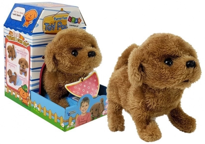Interactive Plush Brown Puppy Toy