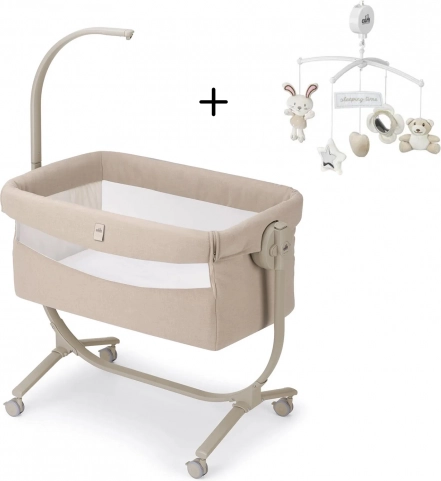 Culla affiancabile con funzione dondolo e carillon Cullami, beige