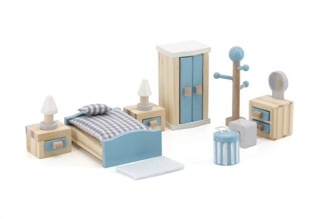 Wooden Dollhouse Bedroom Set