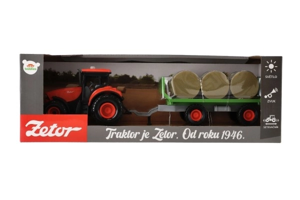 Zetor Tractor with Trailer and Bales