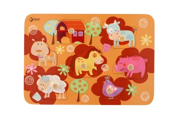 Wooden Farm Animals Puzzle Board