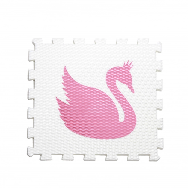 Minideckfloor Swan Puzzle in White with Pink Swan