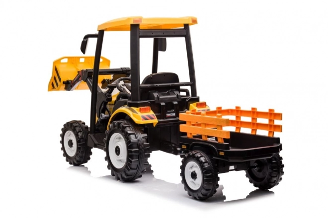 Electric Ride-On Tractor with Trailer 24V Yellow