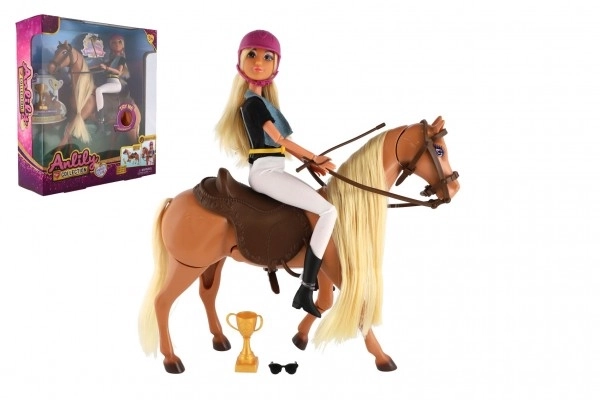 Anlily Equestrian Doll with Grooming Horse Set