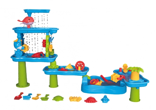 Large Interactive Water Park Table for Sand with Molds and Mills