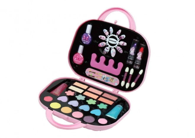 Makeup and Nail Set in Pink Cosmetic Bag