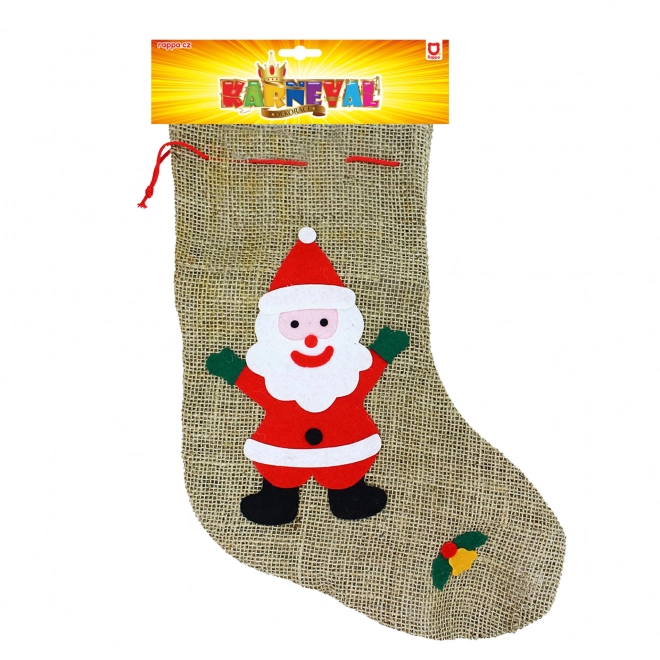 Santa Claus Holiday Stocking with Decor