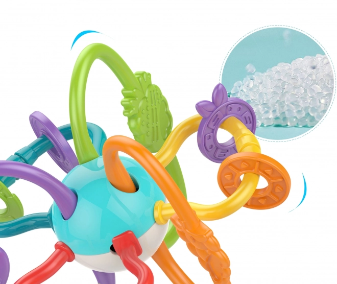 Giocattolo sensoriale per bambini sonaglio e massaggia gengive 2in1 Woopie