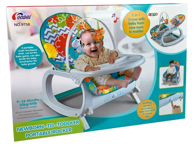 Rocking Baby Cradle and High Chair 2-in-1 with Vibration and Music