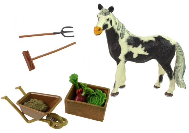 Wooden Farm Set with Horse Figures