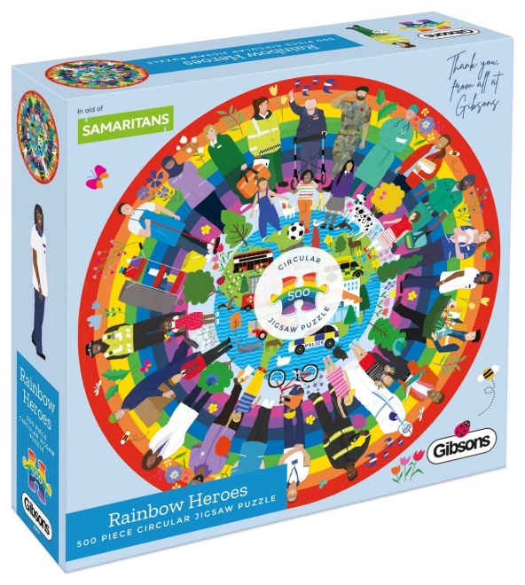 Round Puzzle Rainbow Heroes 500 Pieces