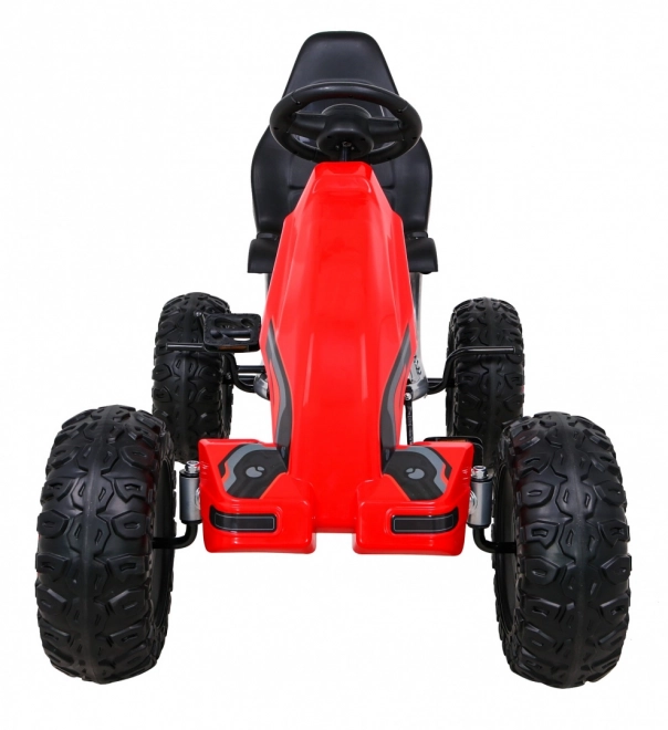 Large Pedal Go-Kart Strong for Children Red + 100 kg Load + EVA Wheels + Hand Brake + Sport Seat