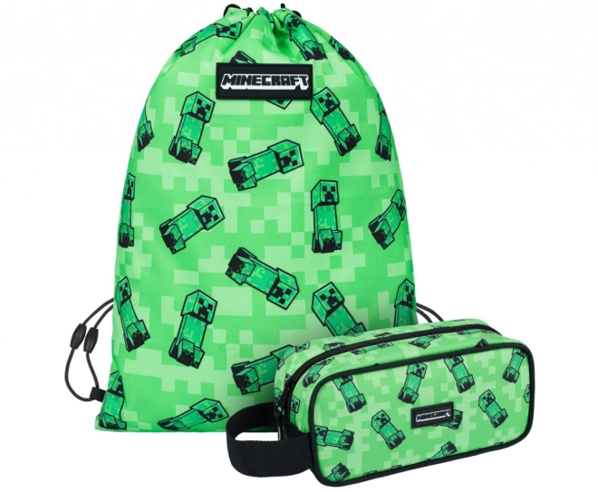 Minecraft 2 Piece Creeper Set: Pencil Case and Pouch